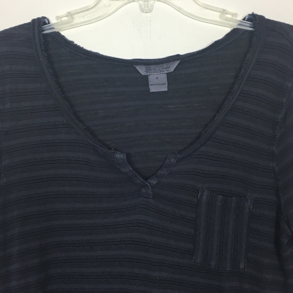 Lucky Brand Costa Mesa Black Pocket Tee- M - Picture 6 of 8